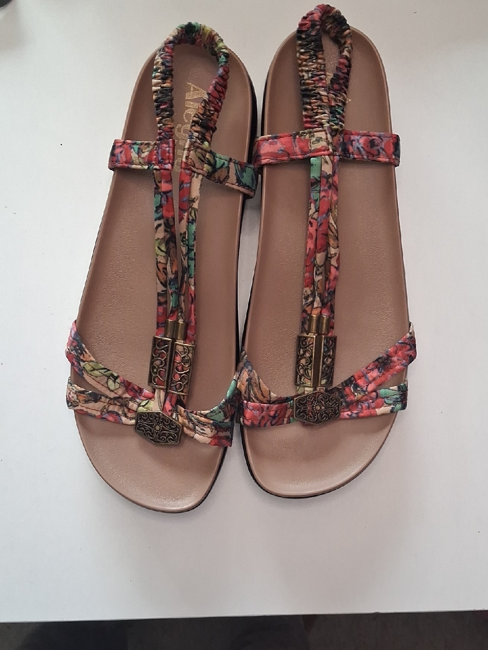 Alegria Floral Multi-Color T-Strap Sandals